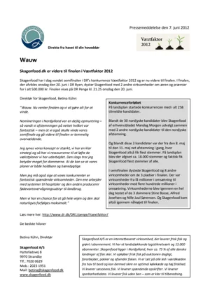 Skagenfood pressemeddelelse 7 juni 2012