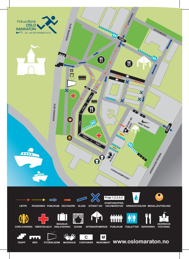 Fokus Bank Oslo Marathon Map 2010