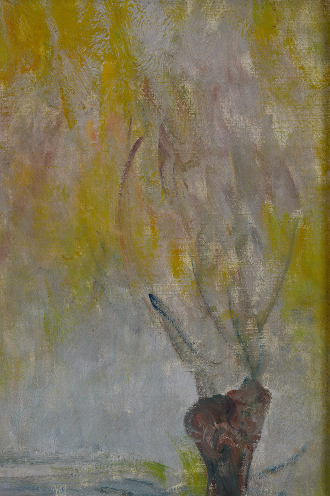 Claude Monet, Oversvømmelse ved Giverny, 1896, Ny Carlsberg Glyptotek, foto.Pernille Klemp, detalje 1. Claude Monet, Flood at Giverny, 1896, Ny Carlsberg Glyptotek, photo.Pernille Klemp