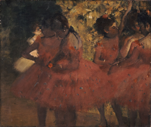 Degas, danserinder i røde skørter, ca 1884, Ny Carlsberg Glyptotek