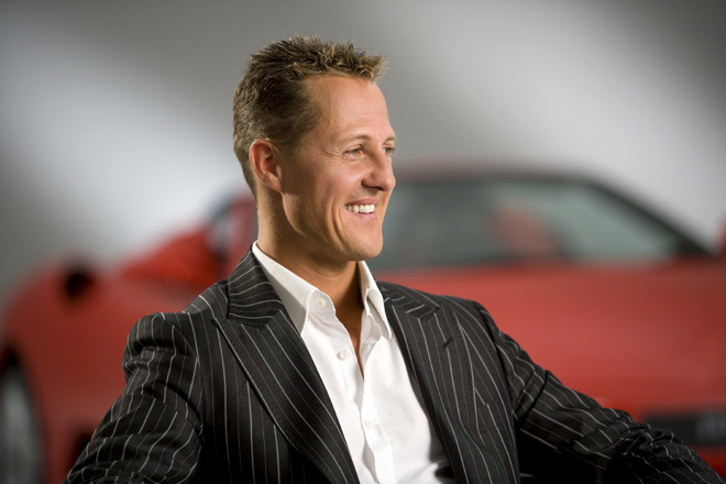 Michael Schumacher with car