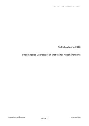 Rapport om undersøgelse Parforhold anno 2010