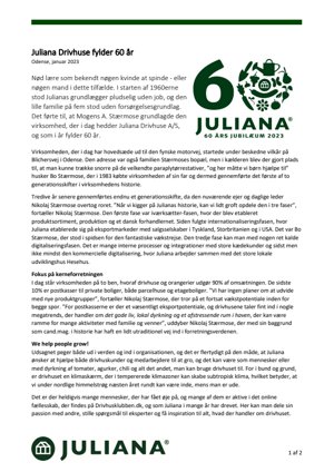 Juliana Drivhuse 60 år • om virksomhedens historie
