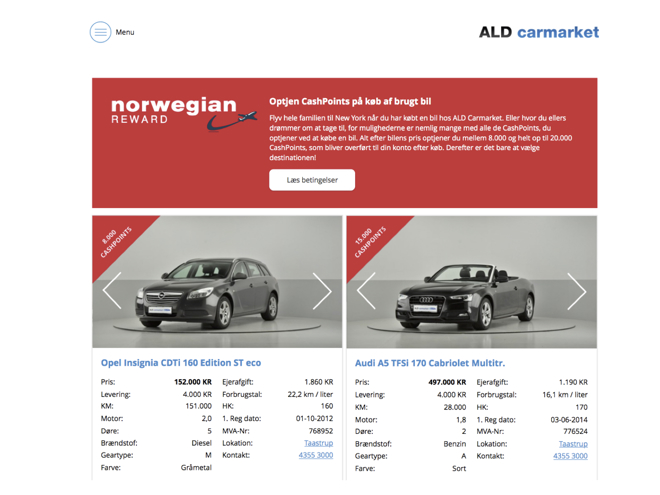 ALD Carmarket Norwegian Reward biler 05.04.17
