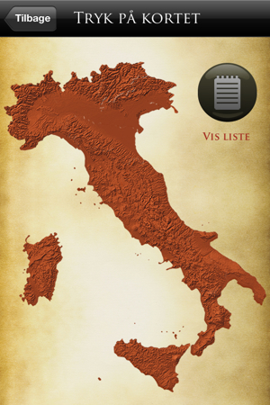 Klikbart landkort på Italiensk Vinguide