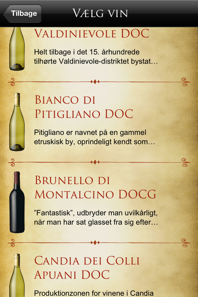 Vælg en vin i Italiensk Vinguide
