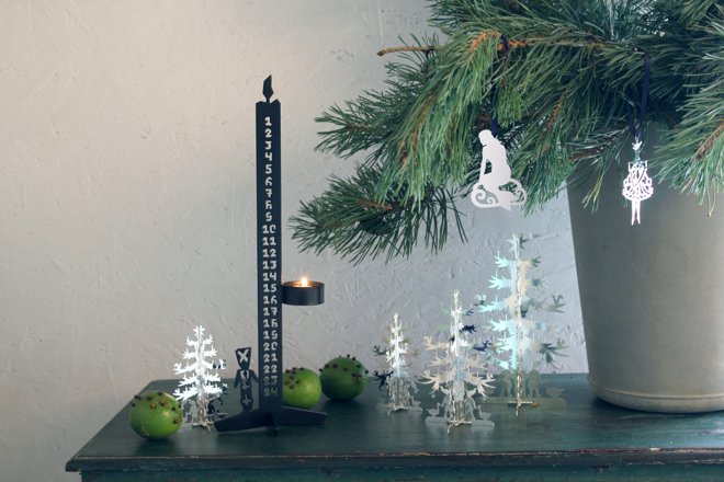 Kalenderlys ophæng juletræ sølv