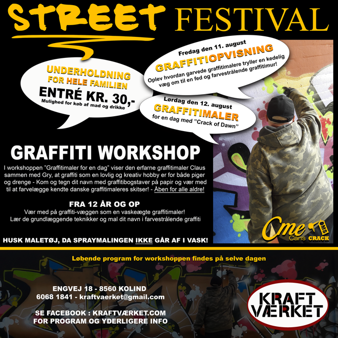 Graffiti Workshop til Street Festival 2017 i Kolind Poster Crack of Dawn
