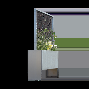 Foto 5. Land Modern Slim med espalier med påskeliljer, fritlagt transparent baggrund