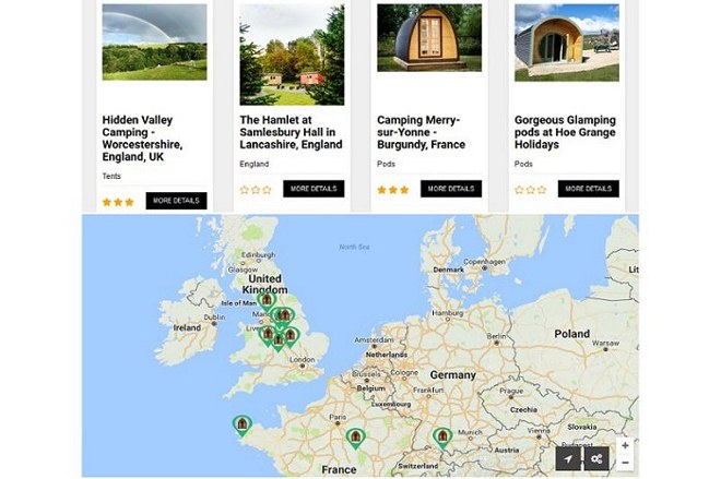 Glamping map search featured sites best glamping sites dot com pr press