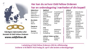 Odd Fellow Ordenen i Danmark er i disse byer
