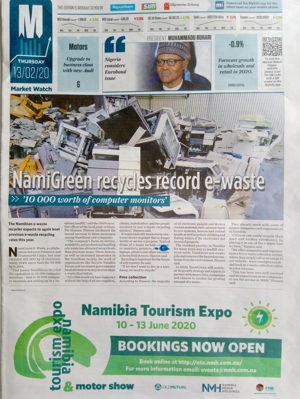 Namibian Sun Market NamiGreen recycles record e waste 2020 02 13
