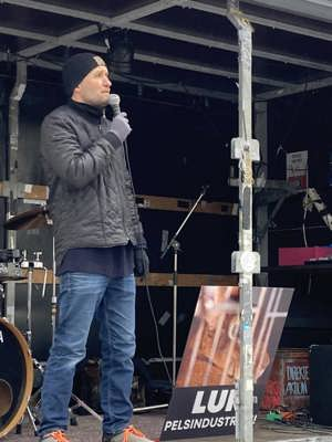Michael Monberg, Alternativet holder tale. Foto af Karin Elrød